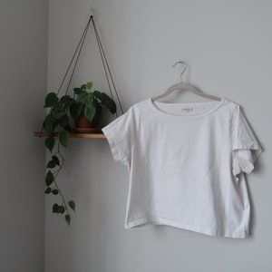 Madewell Setlist Boxy Tee in White, Size Large
